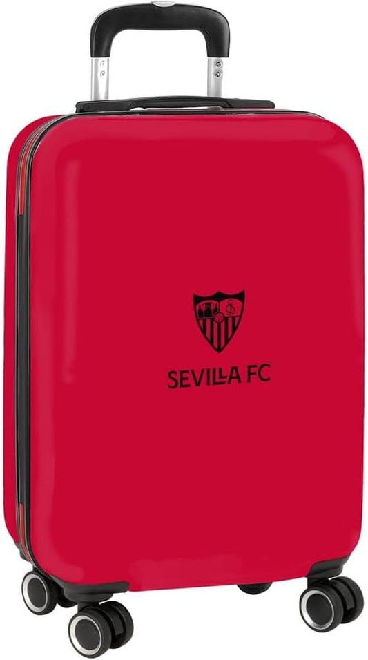 Sevilla FC - Trolley De Cabina 20 Pulgadas, Maleta Con Ruedas, Candado De Seguridad, Maleta Ligera, 34.5X20X55 Cm